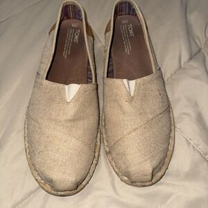 🔥Toms Men's  DeconstructedCream/Taupe Canvas  13M. 5352‎